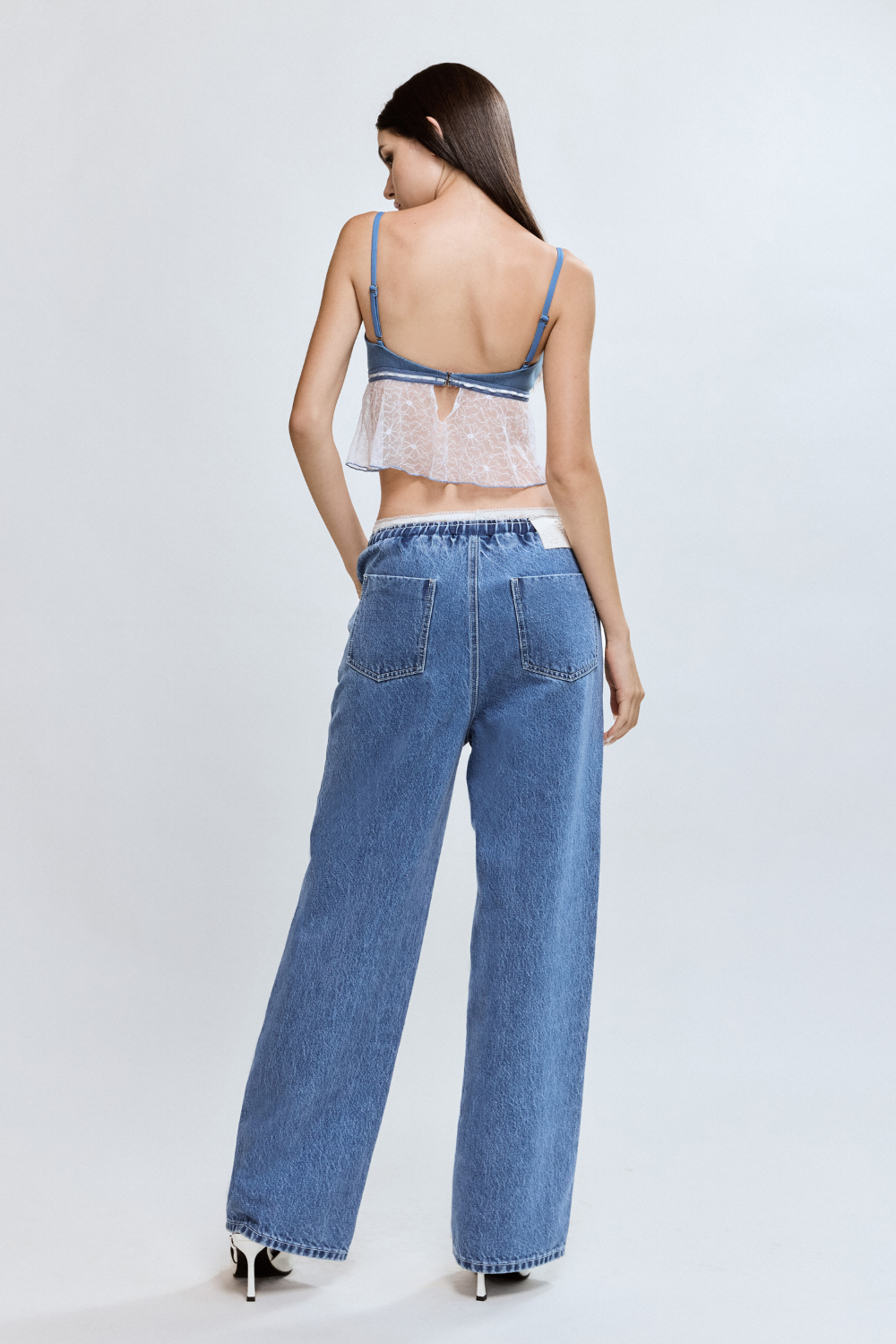 Meri Double Waisted Denim Trousers