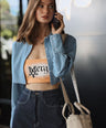 M Denim Crop Shirt