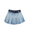 Pleated Mini Denim Skirt 05