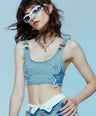 Sphere Denim Crop Top